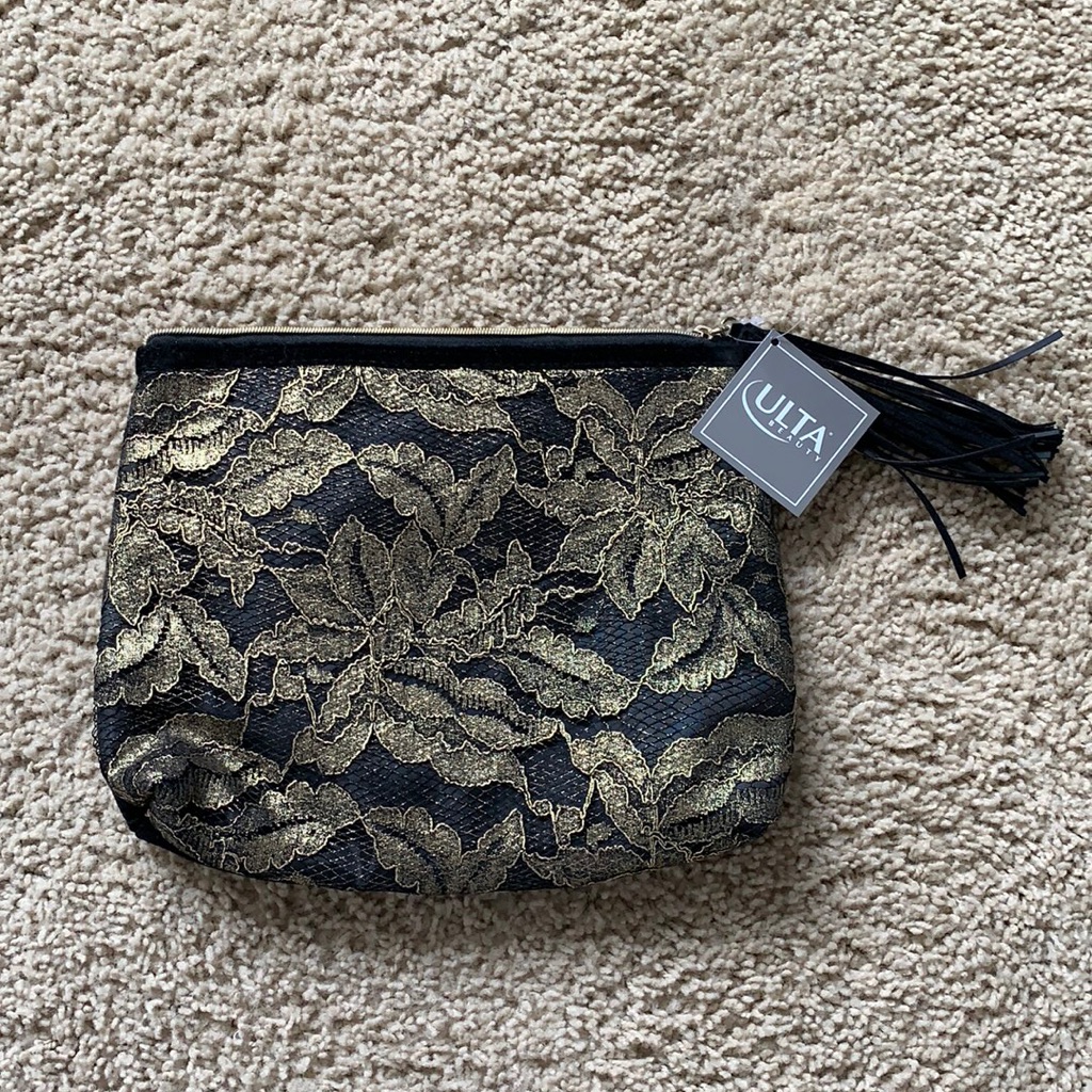 Last Chance Ulta Beauty Velvet And Metallic Lace Cosmetic Bag